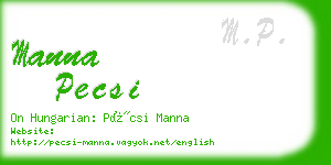 manna pecsi business card